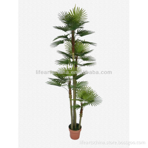 2014 artificial palm tree, artificial plant, 195cm fan palm 4 trunks
